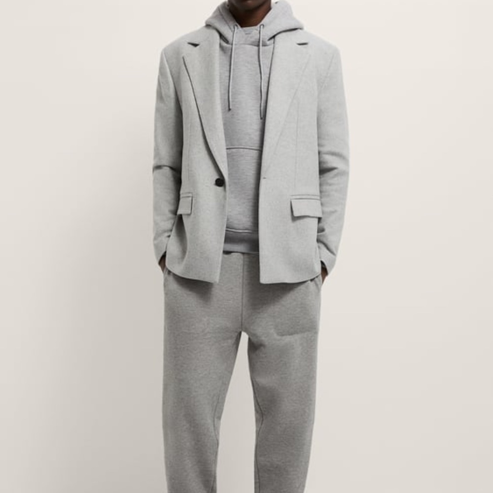 ZARA COMFORT FIT WOOL BLEND BLAZER GRAY MEN'S SIZE 50 NWT